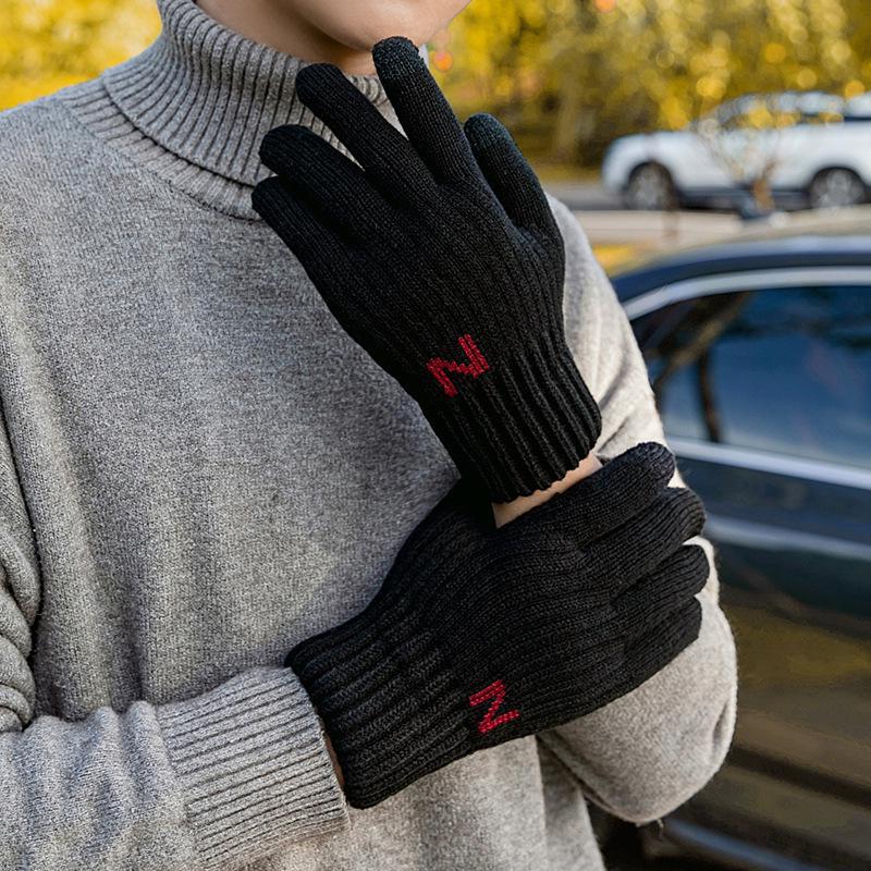 Men's Winter Thickened Fleece-lined Thermal Touch Screen Gloves