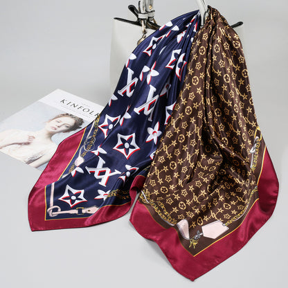 Large Kerchief Printed Female Mother's Outer Scarfs