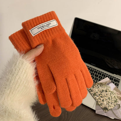 Women's Korean Minority Simple Solid Color Sweet Girly Gloves