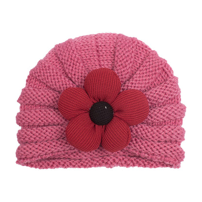 Children's Winter Warm Flower Knitted Hat Multicolor Kids' Headwear