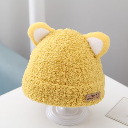 Korean Style Boys Plush Bonnet Knitted Kids' Headwear