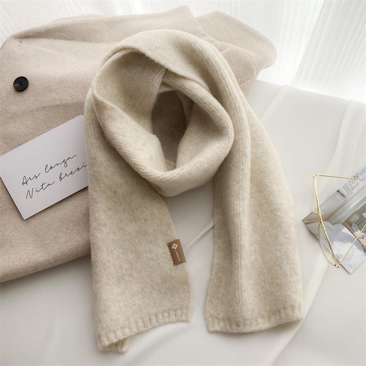 Women's Korean Style Easy To Match Small Soft Glutinous Knitted Scarfs