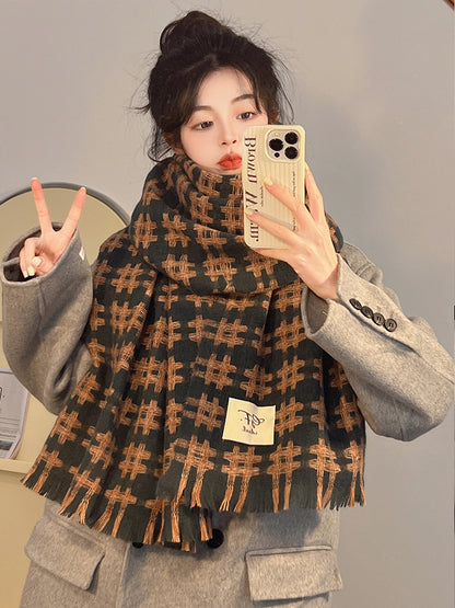 Women's & Men's Korean Winter Warm Thickened Well Plaid Scarfs