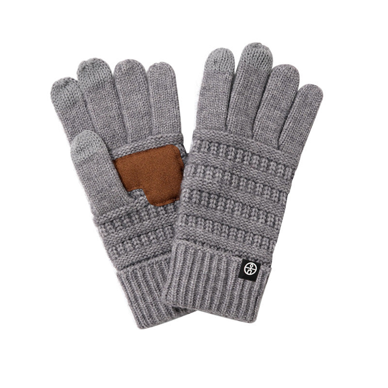 Warm Outdoor Windproof Knitting Wool Cycling Thickened Gloves