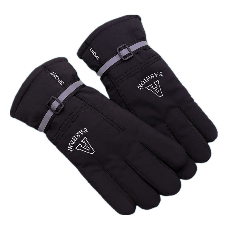 Men's Large Cotton Fleece-lined Thickened Cycling Cold Gloves