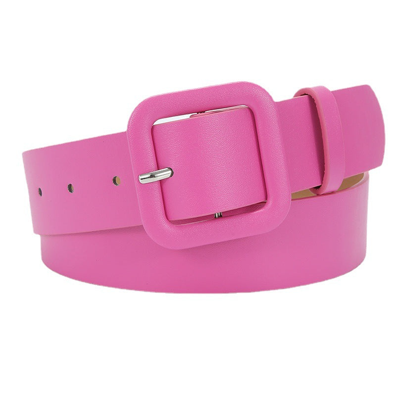 Women's Korean Style Square Buckle Candy Color Belts