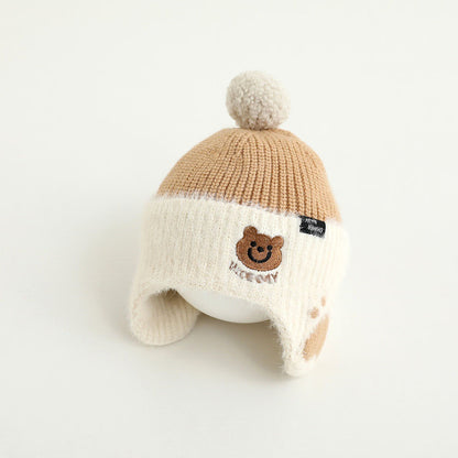 Winter Korean Style Boys Plush Bonnet Knitted Kids' Headwear