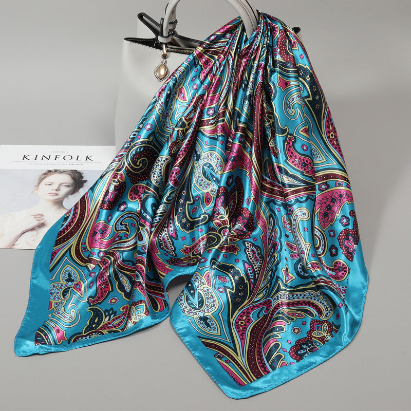 Women's Large Kerchief Silk Autumn Summer Thin Scarfs