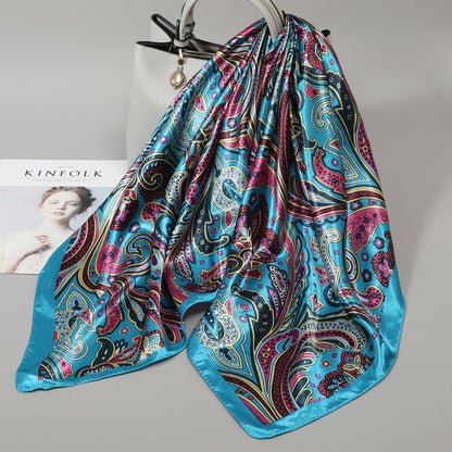 Women's Large Kerchief Silk Autumn Summer Thin Scarfs