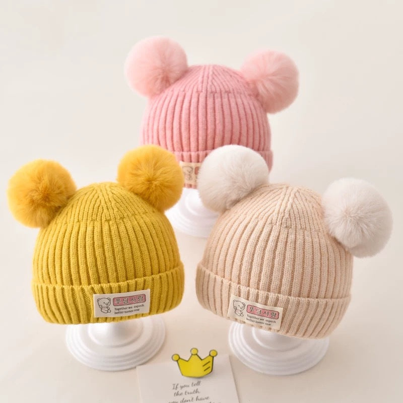 Boy Woolen Knitted Hat Cotton Inner Kids' Headwear