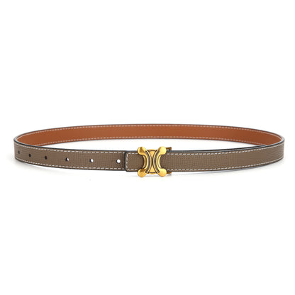 Women's Korean Genuine Leather Two-color Buckle Double-sided Belts