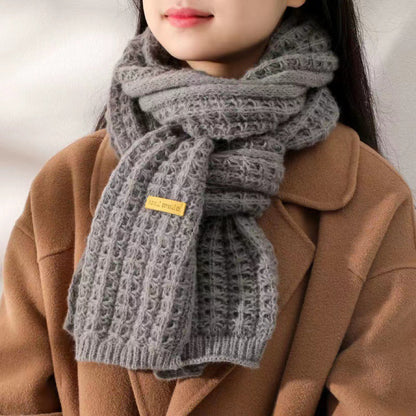 Women's Solid Color Knitted Warm Wool Korean Style Scarfs