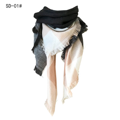 Women's Double-sided Square Triangular Binder Neck Warmer Scarfs