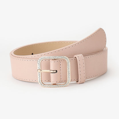 Women's Spring High-grade Fashion Alloy Square Buckle Casual Decorative Belts