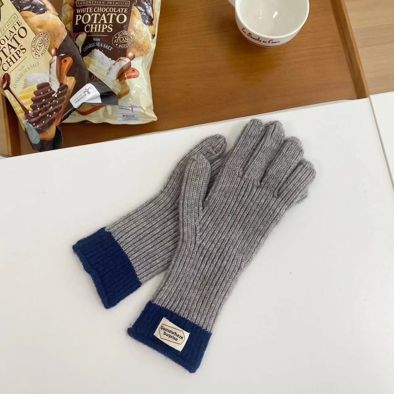 Touch Screen Finger Five Warm Female Gloves