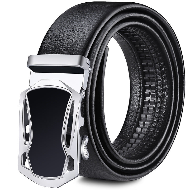 Men's First Layer Cow Leather Automatic Buckle Casual Belts