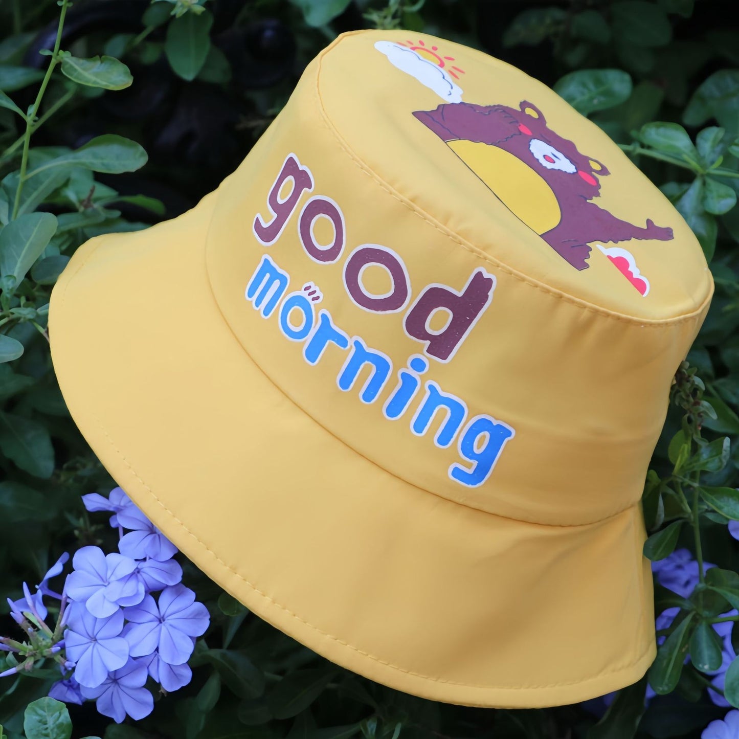 Children's Bucket Hat Good Morning Bear Sun Protection Kids' Headwear