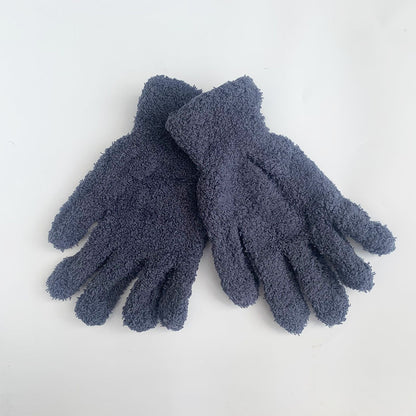 Women's & Men's Winter Towel Material Thickened Warm Full Finger Gloves