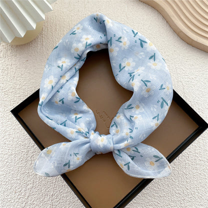 Square Towel Female Autumn Summer Bandana Headband Silk Scarfs