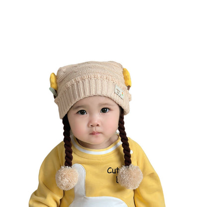 Wig Knitted Hat Travel Thermal Head Cover Kids' Headwear