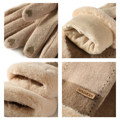 Women's Cashmere Outdoor Classic Style Fleece Lined Gloves