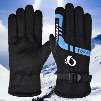 Men's Fleece Lined Padded Warm Keeping Ski Riding Gloves