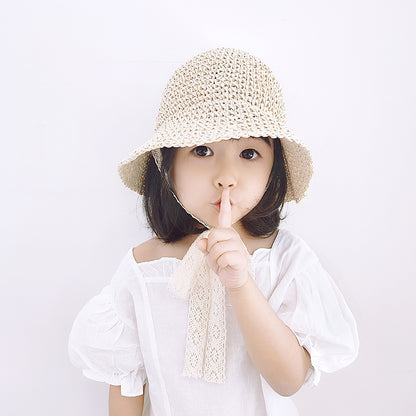 Children's Popular Lace Straw Hat Sun Kids' Headwear