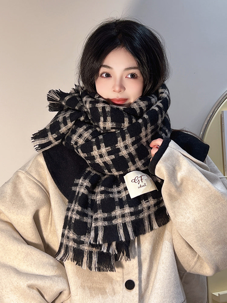 Women's & Men's Korean Winter Warm Thickened Well Plaid Scarfs