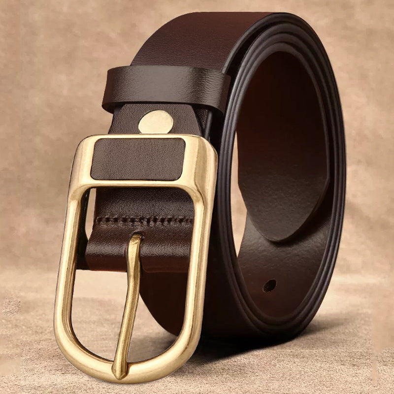 Men's Leather Casual Business Simplicity Cowhide Medium Belts