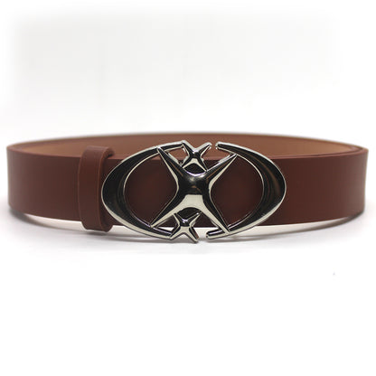 Double Crescent Moon Cross Star Buckle Belts