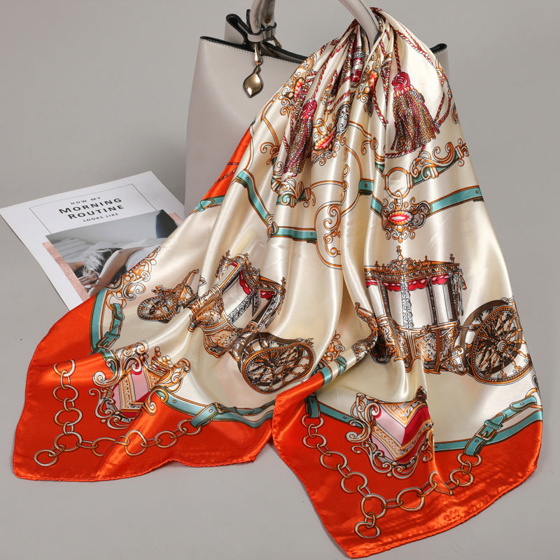 Large Kerchief Printed Female Mother's Outer Scarfs