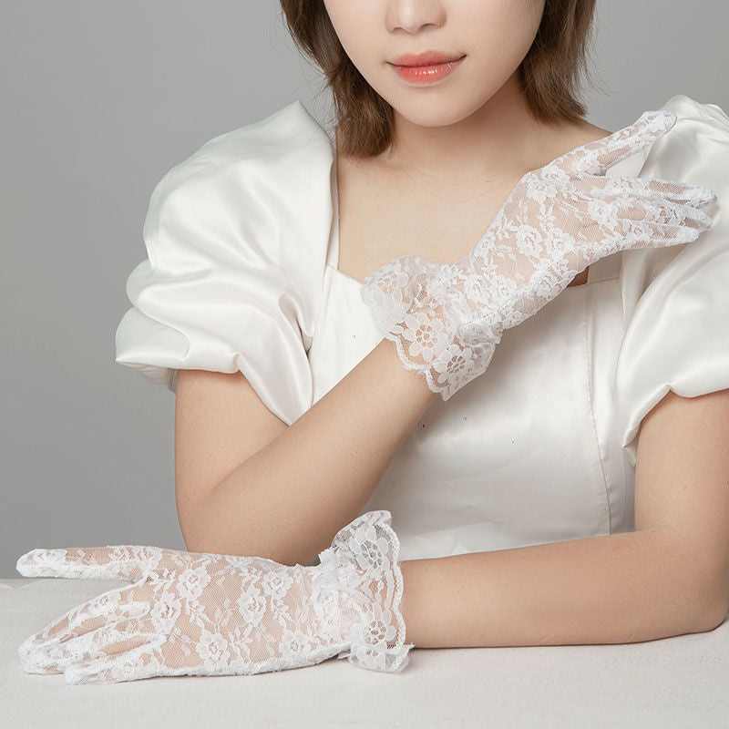 Women's For Elegant White Bridal Hollow Out Thin Gloves