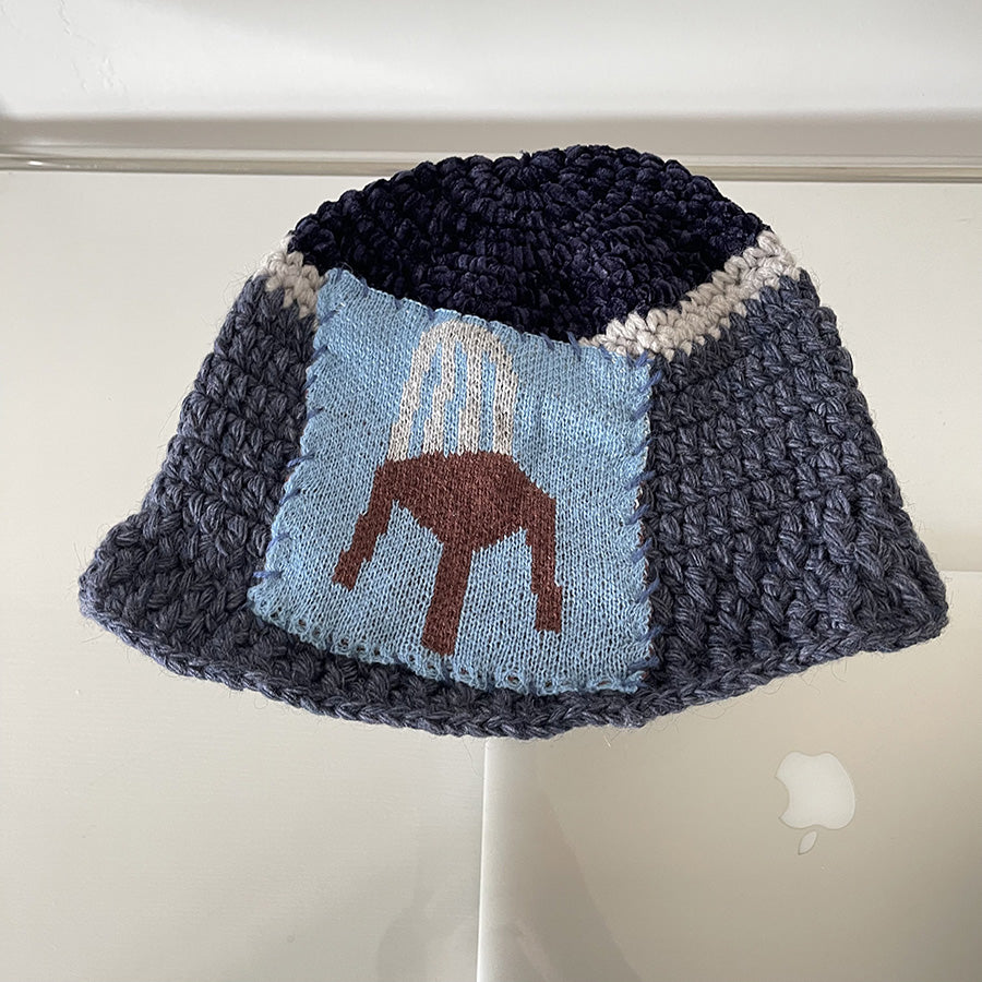 Woolen Yarn Bucket Hat Female Minority Hats & Caps