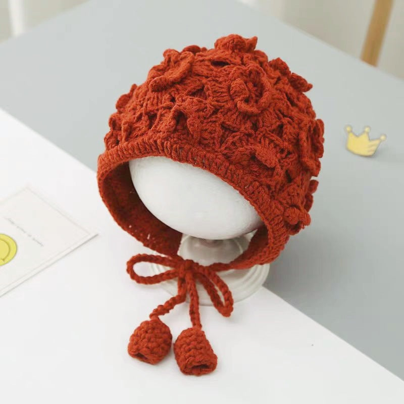 Children's Out Knitted Hat Handmade Crochet Princess Korean Woolen Kids' Headwear