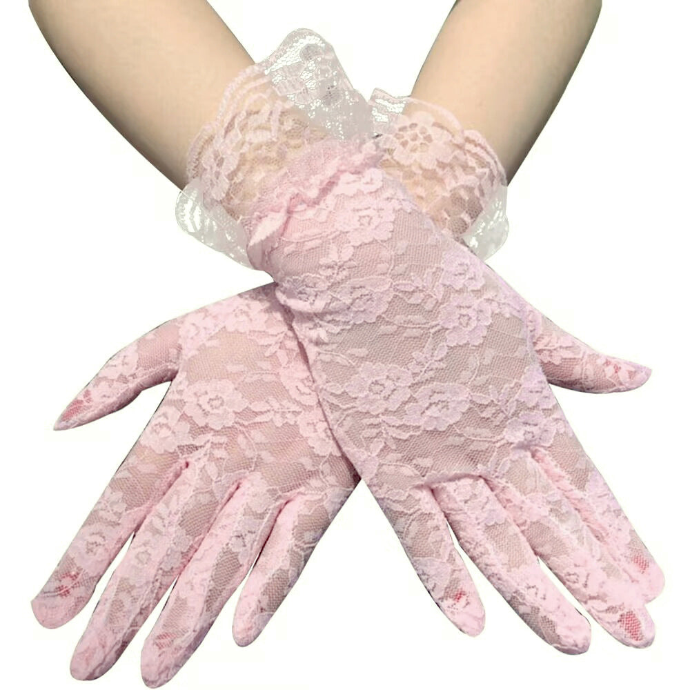 Sexy Lace Short Black Summer Bridal Driving Gloves