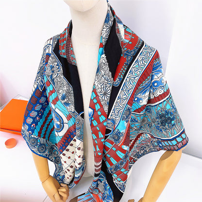 Women's Armor Tassel Wool Decorative Large Kerchief Scarfs