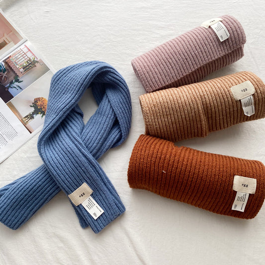 Women's Candy Color Knitted Cross Perforated For Winter Warm Scarfs