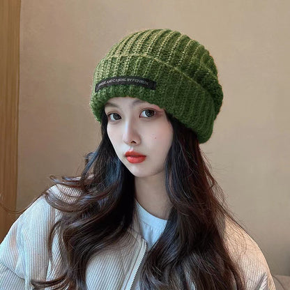 Women's Fashion Woolen Warm Beanie Loose Big Head Hats & Caps