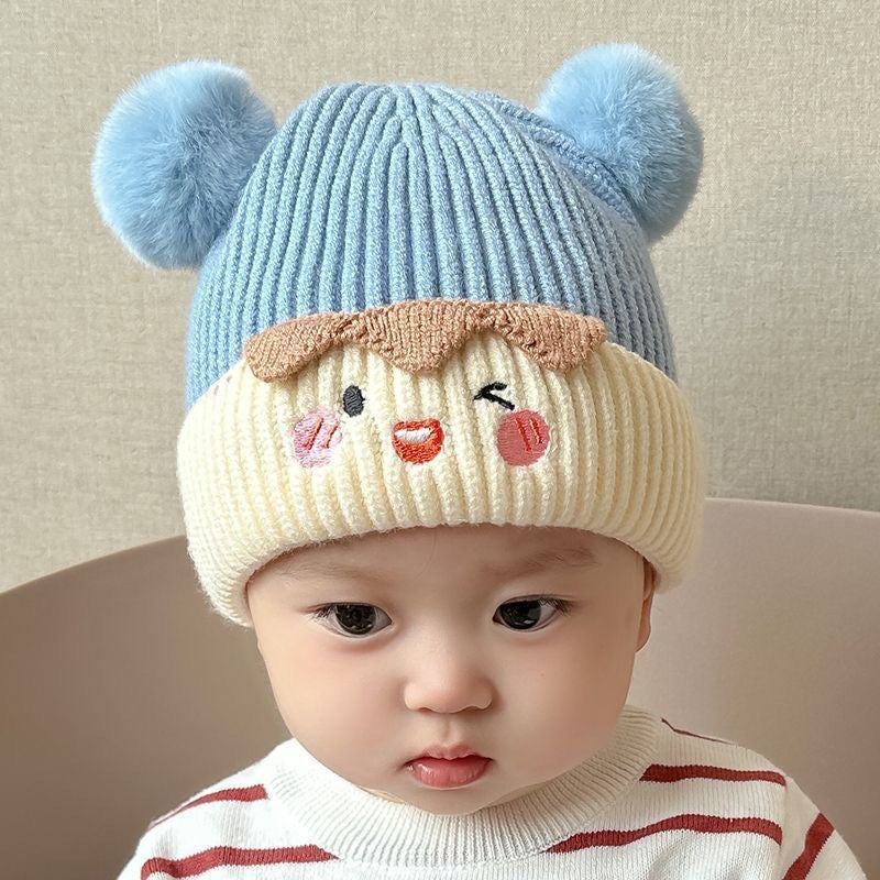 Knitted Hat Boys Thickened Earflaps Sleeve Kids' Headwear