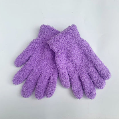 Women's & Men's Winter Towel Material Thickened Warm Full Finger Gloves