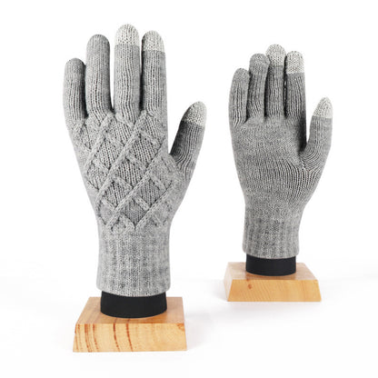 Half Finger Warm Flip Rhombus Cold Gloves