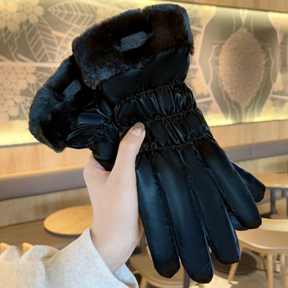 Women's For Winter Fleece-lined Thick Suede Touch Gloves