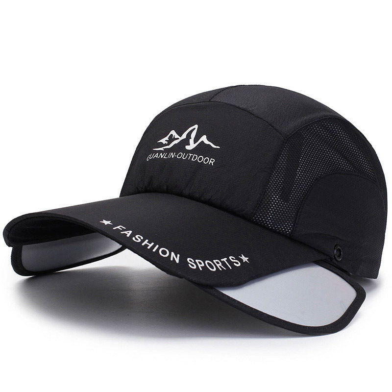 Women's & Men's Neck Protection Pull-out Sun Baseball Retractable Brim Hats & Caps