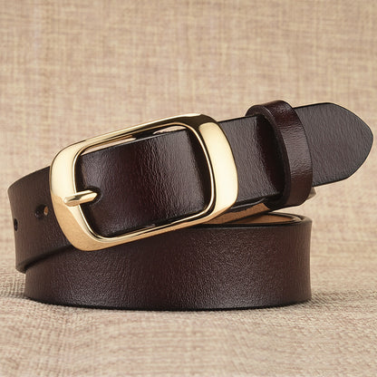 Women's Leather Pure Cowhide Pin Buckle Belts