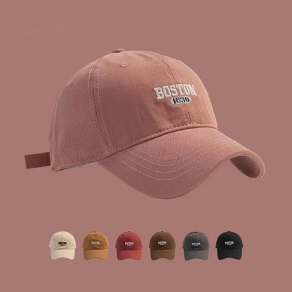 Women's Korean Big Head Circumference Red Baseball Hats & Caps