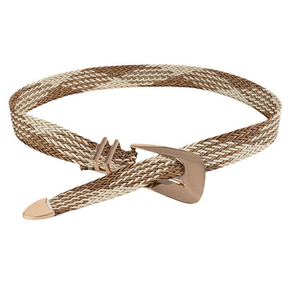 Women's Summer Grass Gold Hand-woven Irregular Metal Belts