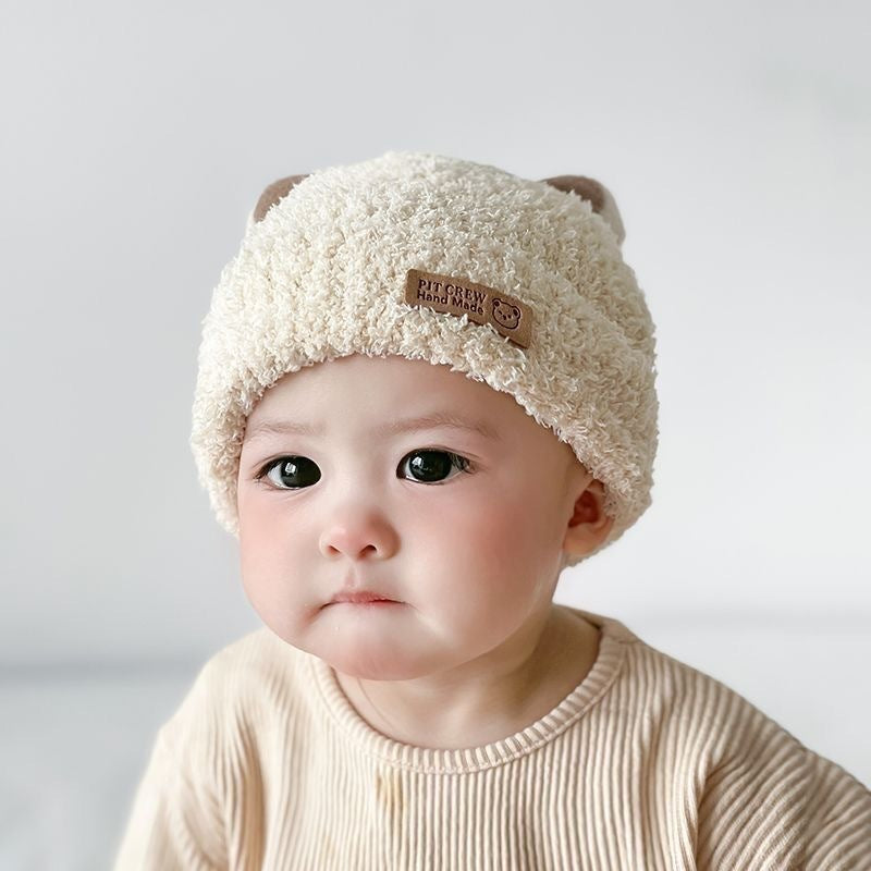 Winter Korean Style Boys Plush Bonnet Knitted Kids' Headwear