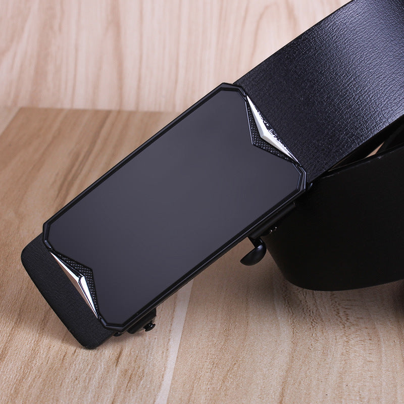 Men's Leather Toothless Automatic Buckle Waist Seal Belts