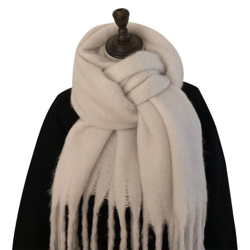 Pure Color Thickened Winter Korean Style Scarfs