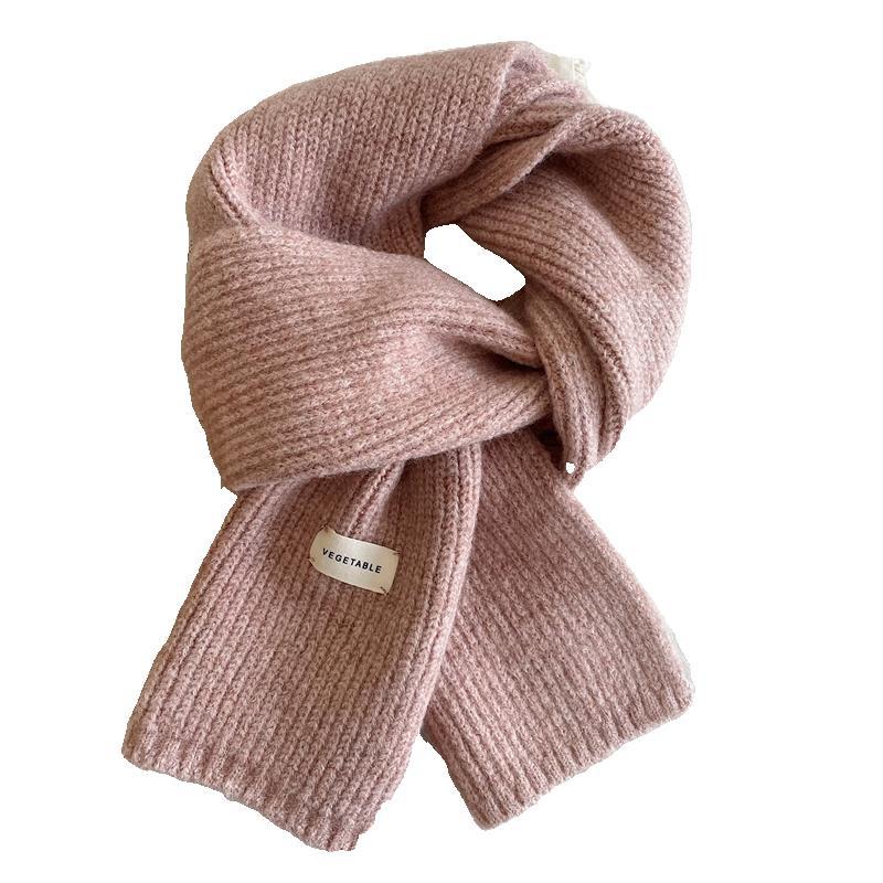 Women's Color Small White Knitted Wool Short Scarfs